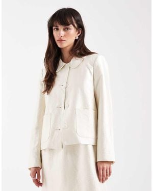 Aware Pocket Front Short Jacket Co-ord - Natural