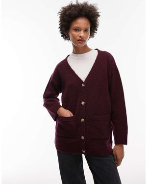 ASOS Knitted Oversized Cardigan - Red