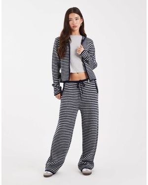 Collusion Knitted Straight Leg Pants - Blue