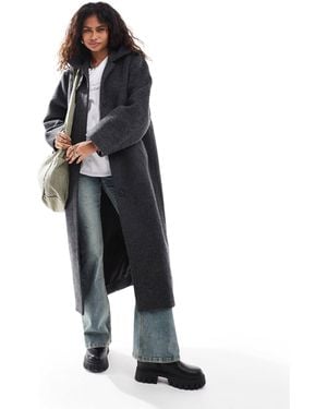 Weekday Gate Wool Blend Car Coat - Gray