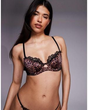 Ann Summers Sujetador Balconette Con Relleno Y Estampado De Leopardo Wild Romance De - Negro