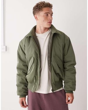 Weekday Oversized Bomber Jacket With Collar - Green