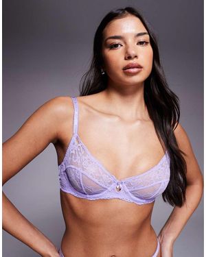 Boux Avenue Sujetador Balconette De Encaje Gracie De -Morado - Azul