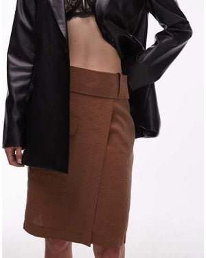 ASOS Pocket Detail Wrap 90's Midi Skirt - Black
