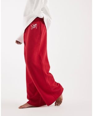 Hollister 'sweet As Sugar' Low Rise baggy Graphic Trackies - Red