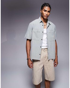 River Island Short Sleeve Over Shirt - Grey