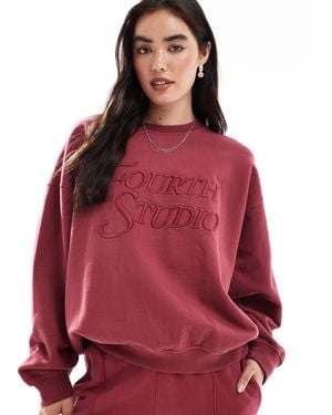 4th & Reckless Sweat d'ensemble en coton avec broderie logo - framboise - Rouge