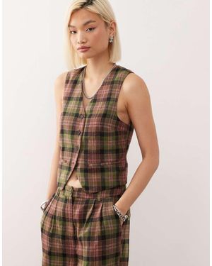 Reclaimed Vintage Tailored Waistcoat Co-ord - Natural
