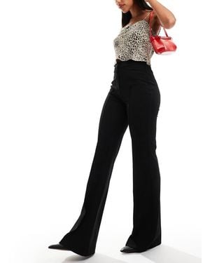 Morgan Pantaloni A Zampa Sartoriali Neri - Nero