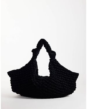 ASOS Schultertasche aus strukturiertem samt - Schwarz