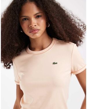 Lacoste Tipped Slim Fit T-shirt - Natural