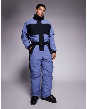 ASOS 4505 Ski & Snow 4505 Ski Water Repellent Straight Fit Belted Ski Suit - Blue