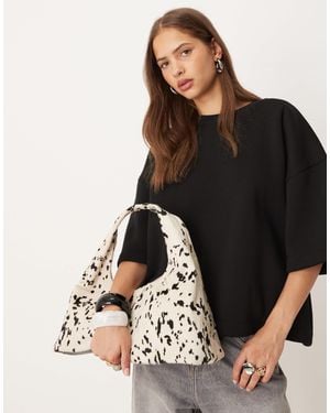 ASOS – weiche, mittelgroße schultertasche - Schwarz