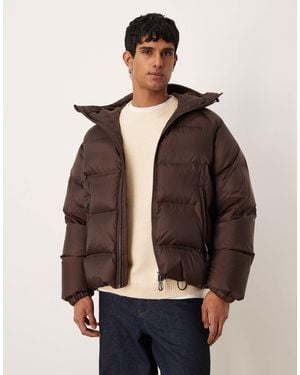 ARKET Sporty Down Jacket With Hood - Brown