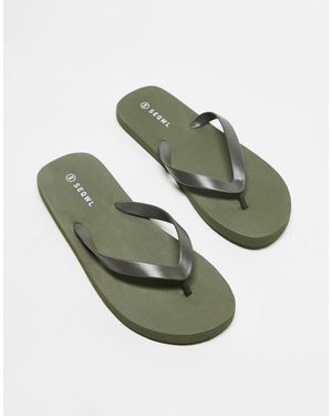 SEQWL Mamun Thong Flip Flops - Green