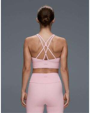 Oysho Medium-support Comfortlux Sports Bra With Cups - Pink