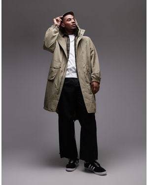 TOPMAN – leichter parka aus ripstop - Grau