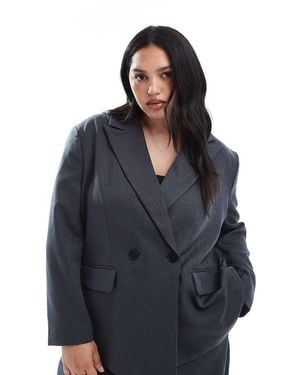 Vero Moda Tailored Herringbone Blazer - Blue