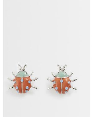 ASOS Par De Cubrebotones Para Puños Estilo Gemelos Con Diseño De Mariquitas De Resina - Blanco
