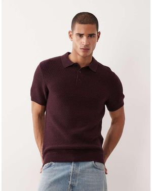 New Look Short Sleeve Textured Knit Polo