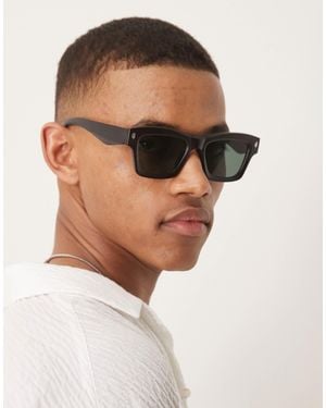 ASOS Rectangle Sunglasses With Smoke Lens And Matte Crystal Frame - Brown