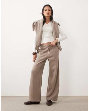 Abercrombie & Fitch Conjunto De Cintura Alta Y Pernera Ancha En - Neutro