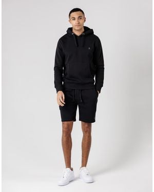 French Connection Cotton Blend Hoody And Shorts Co Ord Set - Black