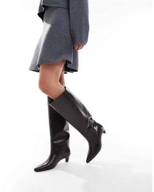 New Look Kitten Heel Knee Boot - Green