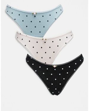 ASOS – 3er-pack tanga aus pointelle-strick - Weiß