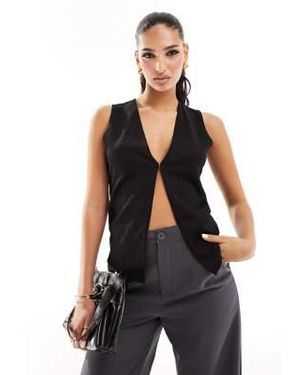 Kaiia Exclusive Double Layered Slinky Vest - Black