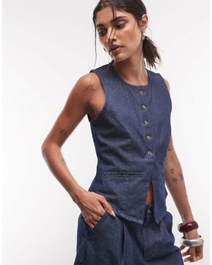 Noisy May Tailored Waistcoat - Blue