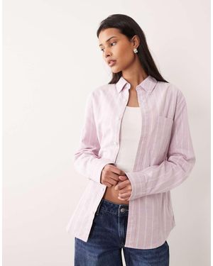 Calvin Klein Oversized Stripe Oxford Shirt - Pink