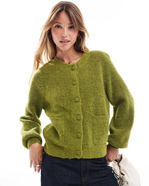 SELECTED Femme - gilet en maille et laine d'alpaga - Vert