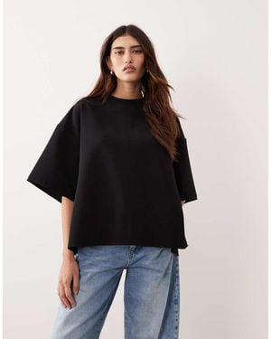 ARRANGE Boxy Seam Top With Tie Back Detail - Black