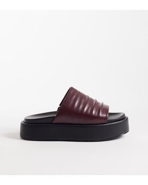 London Rebel Flatform Slider - Brown