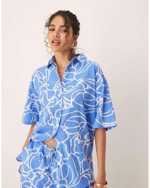 ASOS Linen Blend Shirt - Blue