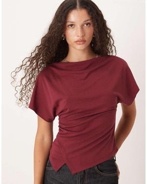 Gina Tricot Asymmetric Drapey Top - Red