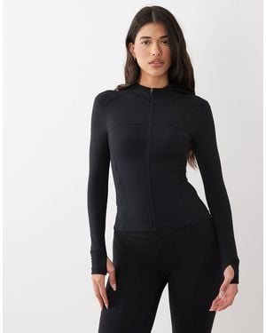 BO+TEE Quarter Zip Long Sleeve Track Jacket - Black