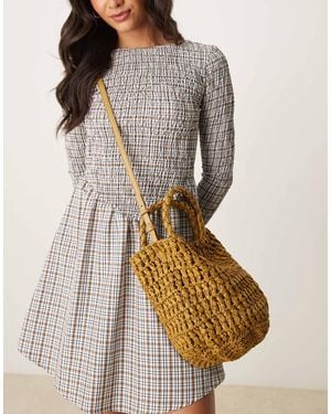 Mango – bast-beuteltasche - Grau