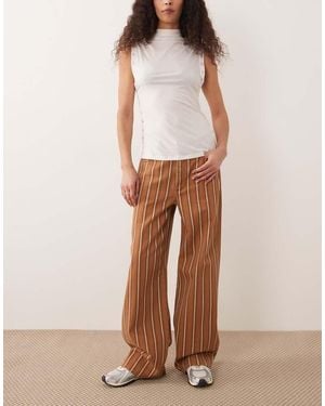 Mango Julene 100% Cotton Straight baggy Jean - Brown