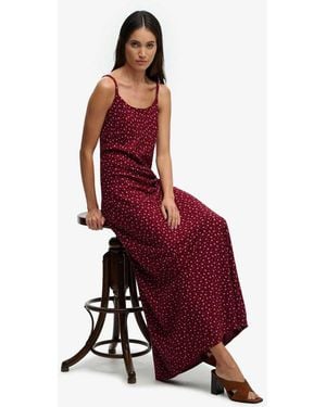 Superdry Printed Cami Maxi Dress - Red