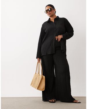 Esmee Curve Esmee Plus Textured Beach Trouser Co-ord - Black