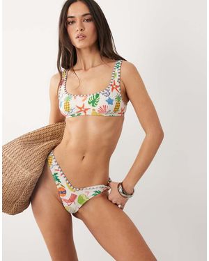 ASOS Luna Mirissa Scoop Crop Bikini Top - Natural
