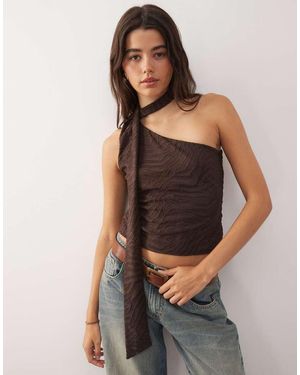 Reclaimed Vintage One Shoulder Scarf Top - Multicolour