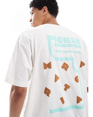 ASOS T-Shirt Oversize Sporco Con Grafica “Margarita” - Bianco