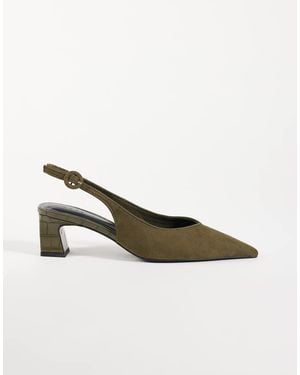 ASOS Swift Slingback Block Heeled Shoes - Green