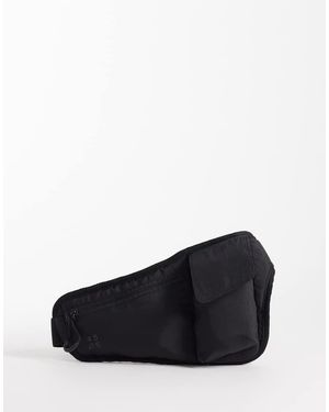 4505 Woven Running Belt With Phone Holder And Reflective Detail - Black