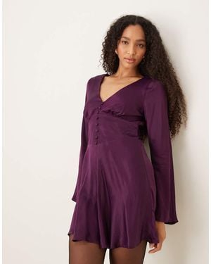 Nobody's Child Stella Long Sleeve Mini Dress - Purple