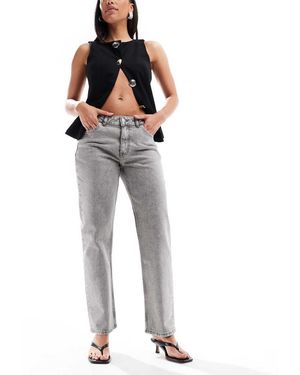 Dr. Denim Arch Mid Waist Straight Leg Jeans - Grey