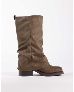 ASOS Botas Holgadas Con Detalle Plegado Carrie De -Neutro